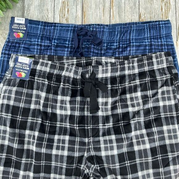 Men’s Fruit of The Loom Comfy Cozy Lounge Fleece Pajama Pants 2-Pack Size XL - Picture 2 of 13